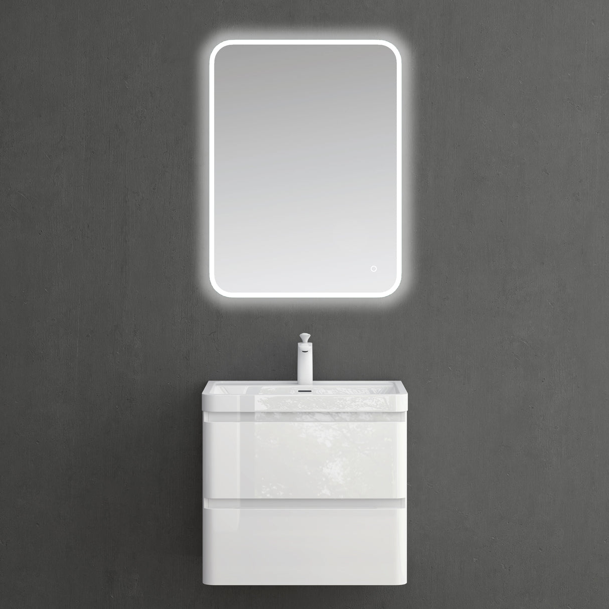 glasvilla Badmöbel-Set Waschbeckenunterschrank mit Softclose Schubladen inkl. Mineralguss Waschbecken Lucca