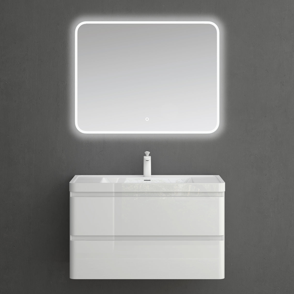 glasvilla Badmöbel-Set Waschbeckenunterschrank mit Softclose Schubladen inkl. Mineralguss Waschbecken Lucca