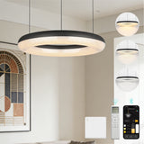 glasvilla Pendelleuchte Esstisch,  LED Moderne Hängelampe, stufenlos dimmbar 3000K–6000K, höhenverstellbare Design  Esstischlampe mit Fernbedienung & Wandschalter, Luvina03