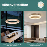 glasvilla Pendelleuchte Esstisch,  LED Moderne Hängelampe, stufenlos dimmbar 3000K–6000K, höhenverstellbare Design  Esstischlampe mit Fernbedienung & Wandschalter, Luvina03