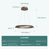 glasvilla Lampadario Sospensione, Lampada 3000-6000K con Filo 110 CM, Altezza Regolabile, Lampada da Soffitto a Sospensione per Camera da Letto, Cucina e Soggiorno, Luvina04