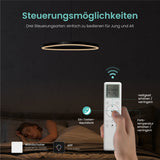 Suspension Glasvilla 50 cm, lampe LED suspendue, design ondulé dynamique, température de couleur réglable 3000K/4000K/6000K, câble 16W, idéale pour salle à manger, salon ou chambre.