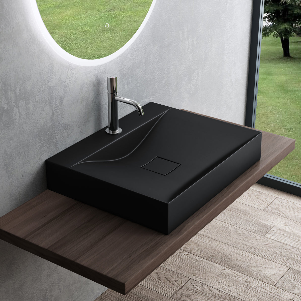 glasvilla Waschbecken Hängewaschtisch Aufsatzwaschschale aus Mineralguss Col810