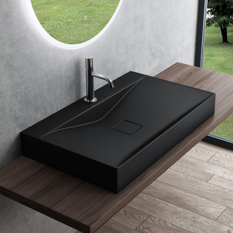 glasvilla Waschbecken Hängewaschtisch Aufsatzwaschschale aus Mineralguss Col810