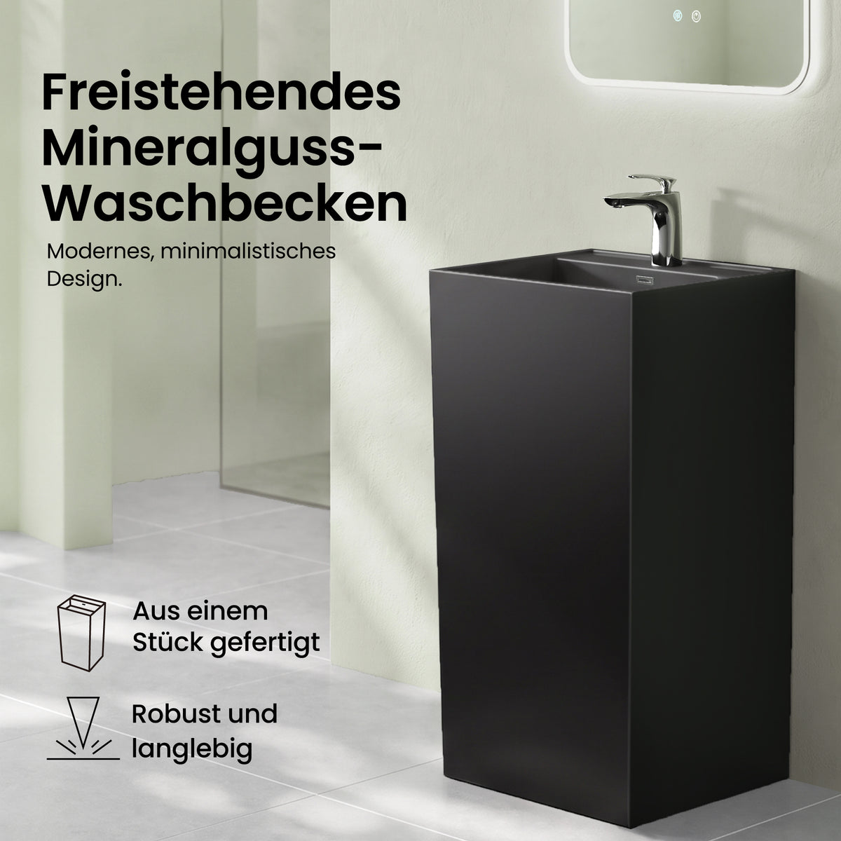 Lavabo sur pied Glasvilla Design Col34 en fonte minérale