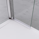 glasvilla Walk-In Duschwand für Dusche Duschabtrennung 8mm Klarglas ESG-Sicherheitsglas mit Nano Rechteckiger Stabilisator Bremen01K-Plus
