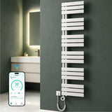 glasvilla Badheizkörper,mit Heizstab Badheizung,Handtuchheizkörper mit Seitenanschluss, Handtuchwärmer mit Heizstab 600W/900W, App-Steuerung, Thermostat und Timerfunktion,‎FN con Heizstab-03