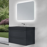 glasvilla Badmöbel-Set Waschbeckenunterschrank Waschtisch mit Unterschrank inkl. Mineralguss-Waschbecken in Anthrazit Quadratto