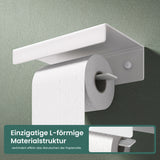 glasvilla Toilettenpapierhalter mit Ablage, Klopapierhalter WC aus Aluminiumlegierung, Toilettenpapier Halterung Rollenhalter  Lino-05