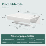 glasvilla Toilettenpapierhalter mit Ablage, Klopapierhalter WC aus Aluminiumlegierung, Toilettenpapier Halterung Rollenhalter  Lino-05