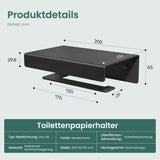 glasvilla Toilettenpapierhalter mit Ablage, Klopapierhalter WC aus Aluminiumlegierung, Toilettenpapier Halterung Rollenhalter  Lino-05