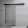 glasvilla Glasschiebetür komplettset, Griffart: Muschelgriff, 25 mm Wandabstand, 8mm ESG-Sicherheitsglas Amalfi Schwarz