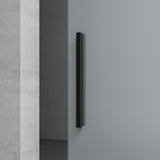 glasvilla Glasschiebetür komplettset,  Griffart: Stangengriff, 15 mm Wandabstand, 8mm ESG-Sicherheitsglas Amalfi Schwarz