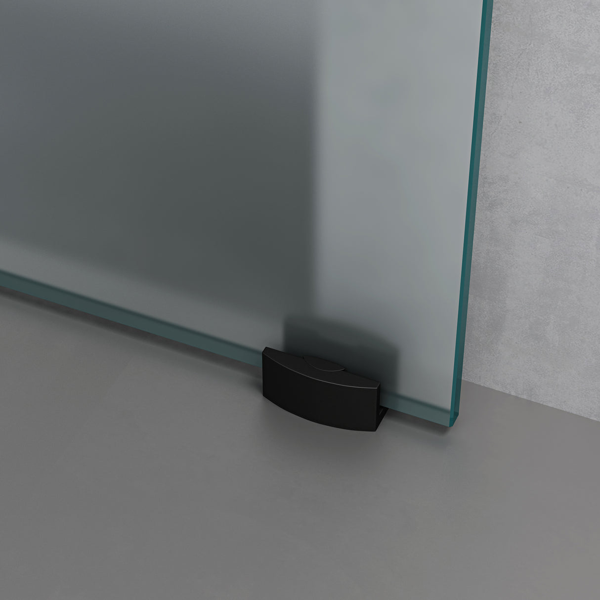 glasvilla Glasschiebetür komplettset, Griffart: Muschelgriff, 15 mm Wandabstand, 8mm ESG-Sicherheitsglas Amalfi Schwarz