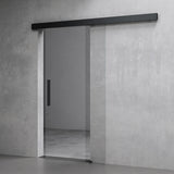 glasvilla Glasschiebetür komplettset,  Griffart: Stangengriff, 15 mm Wandabstand, 8mm ESG-Sicherheitsglas Amalfi Schwarz