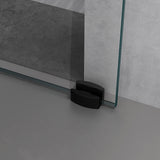 glasvilla Glasschiebetür komplettset, Griffart: Muschelgriff, 15 mm Wandabstand, 8mm ESG-Sicherheitsglas Amalfi Schwarz