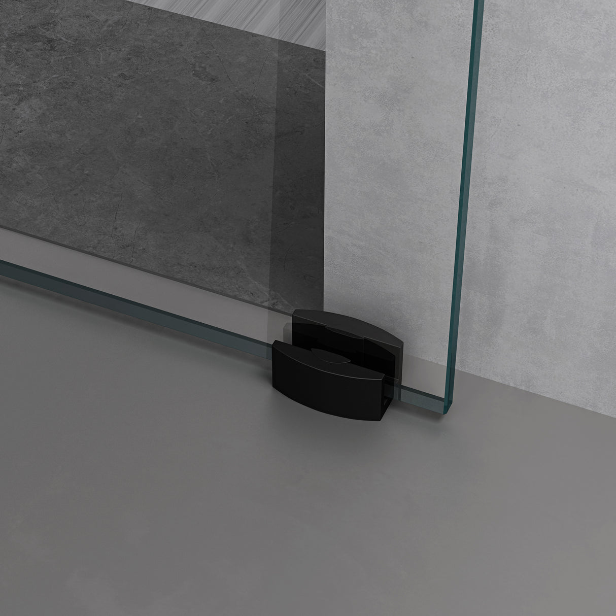 glasvilla Glasschiebetür komplettset,  Griffart: Stangengriff, 15 mm Wandabstand, 8mm ESG-Sicherheitsglas Amalfi Schwarz