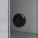 glasvilla Glasschiebetür komplettset, Griffart: Muschelgriff, 15 mm Wandabstand, 8mm ESG-Sicherheitsglas Amalfi Schwarz