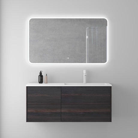 glasvilla Ensemble de Meubles de Salle de Bain 120 cm | Meuble Sous-Vasque avec Meuble Bas à Fermeture Amortie | 4 Tiroirs | Meuble de Salle de Bain Moment