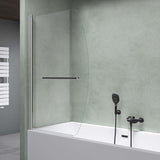 glasvilla Duschwand für Badewanne Badewannenwand faltbar 180° Sicherheitsglas mit NANO 90x140cm Badewannentrennwand Badewannenaufsatz Cortona112