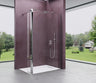 glasvilla Walk-In Duschwand für Dusche Duschabtrennung 8mm Klarglas ESG-Sicherheitsglas mit Nano Rechteckiger Stabilisator Bremen01K-Plus