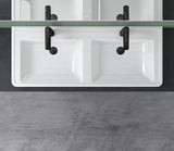 glasvilla Waschbecken Einbauwaschbecken Rechteckige Waschschale aus Mineralguss mit Überlauf Col8