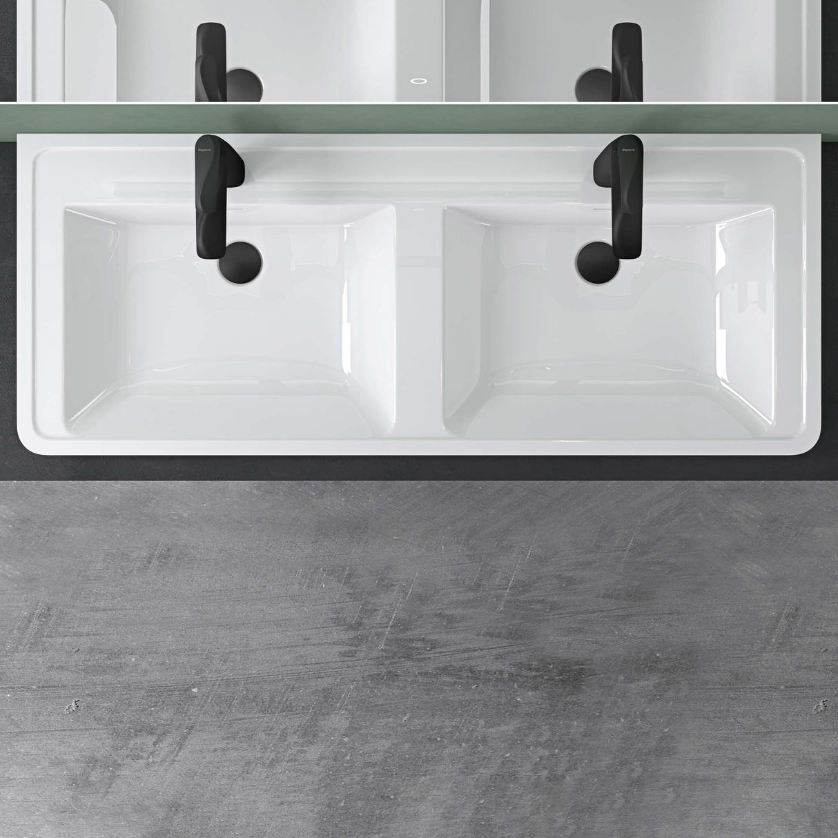 glasvilla Waschbecken Einbauwaschbecken Rechteckige Waschschale aus Mineralguss mit Überlauf Col8