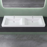 glasvilla Waschbecken Einbauwaschbecken Rechteckige Waschschale aus Mineralguss mit Überlauf Col8