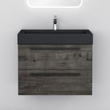 glasvilla Badmöbel-Set Waschbeckenunterschrank Waschtisch mit Unterschrank inkl. Mineralguss-Waschbecken in Anthrazit Quadratto