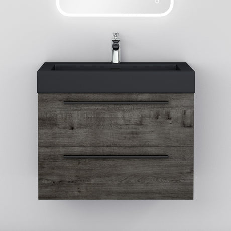 glasvilla Badmöbel-Set Waschbeckenunterschrank Waschtisch mit Unterschrank inkl. Mineralguss-Waschbecken in Anthrazit Quadratto
