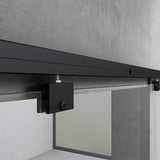 glasvilla Glasschiebetür komplettset,  Griffart: Stangengriff, 15 mm Wandabstand, 8mm ESG-Sicherheitsglas Amalfi Schwarz