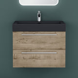 glasvilla Badmöbel-Set Waschbeckenunterschrank Waschtisch mit Unterschrank inkl. Mineralguss-Waschbecken in Anthrazit Quadratto