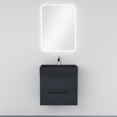 glasvilla Badmöbel-Set Waschbeckenunterschrank Waschtisch mit Unterschrank inkl. Mineralguss-Waschbecken in Anthrazit Quadratto