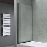 glasvilla Duschwand für Badewanne Badewannenwand Sicherheitsglas mit NANO-Versiegelung Badewannentrennwand Badewannenaufsatz 80x140cm Cortona201