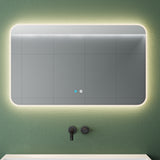 glasvilla Wandspiegel Badezimmer Spiegel LED Bad-Spiegel mit Touchschalter, Beschlagfrei durch Antifog-Schicht Nova-02