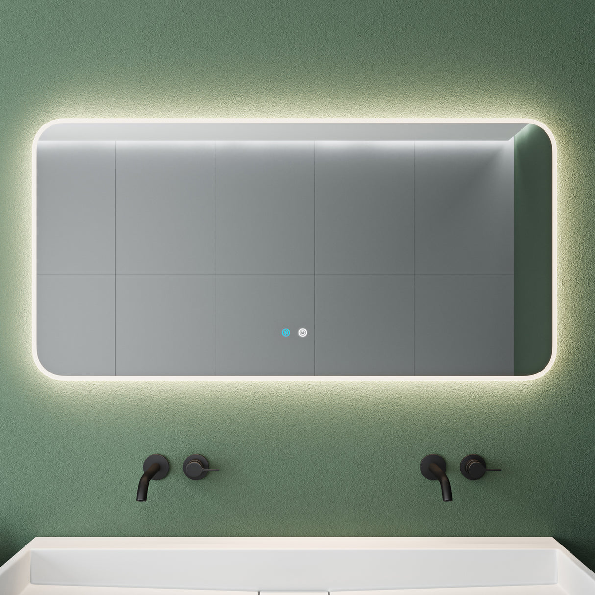 glasvilla Wandspiegel Badezimmer Spiegel LED Bad-Spiegel mit Touchschalter, Beschlagfrei durch Antifog-Schicht Nova-02