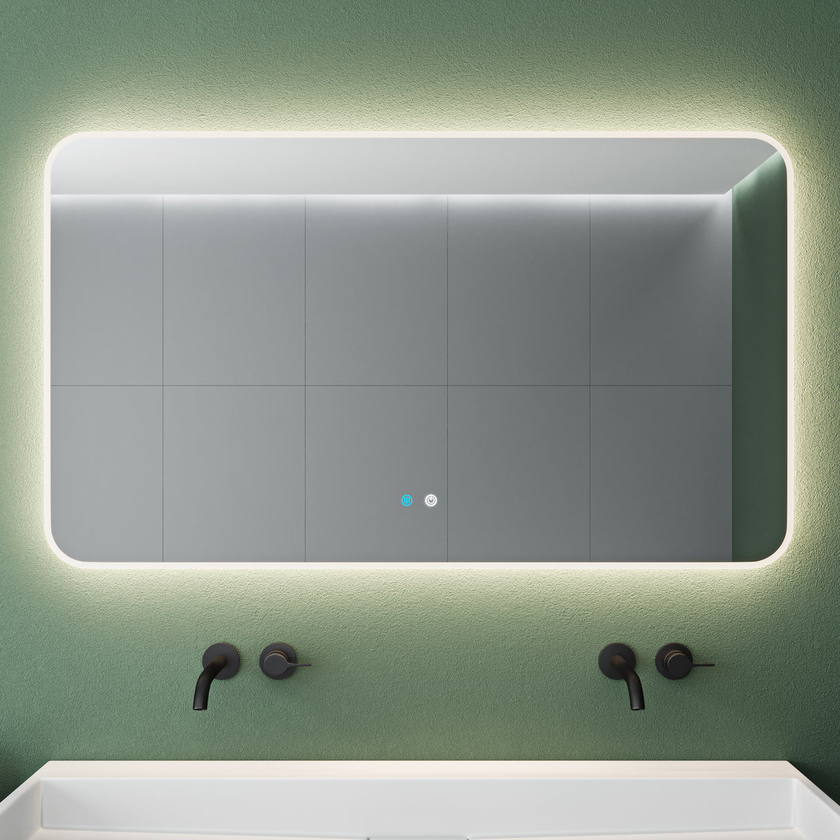 glasvilla Wandspiegel Badezimmer Spiegel LED Bad-Spiegel mit Touchschalter, Beschlagfrei durch Antifog-Schicht Nova-02