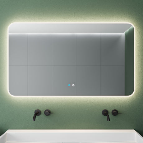 glasvilla Wandspiegel Badezimmer Spiegel LED Bad-Spiegel mit Touchschalter, Beschlagfrei durch Antifog-Schicht Nova-02