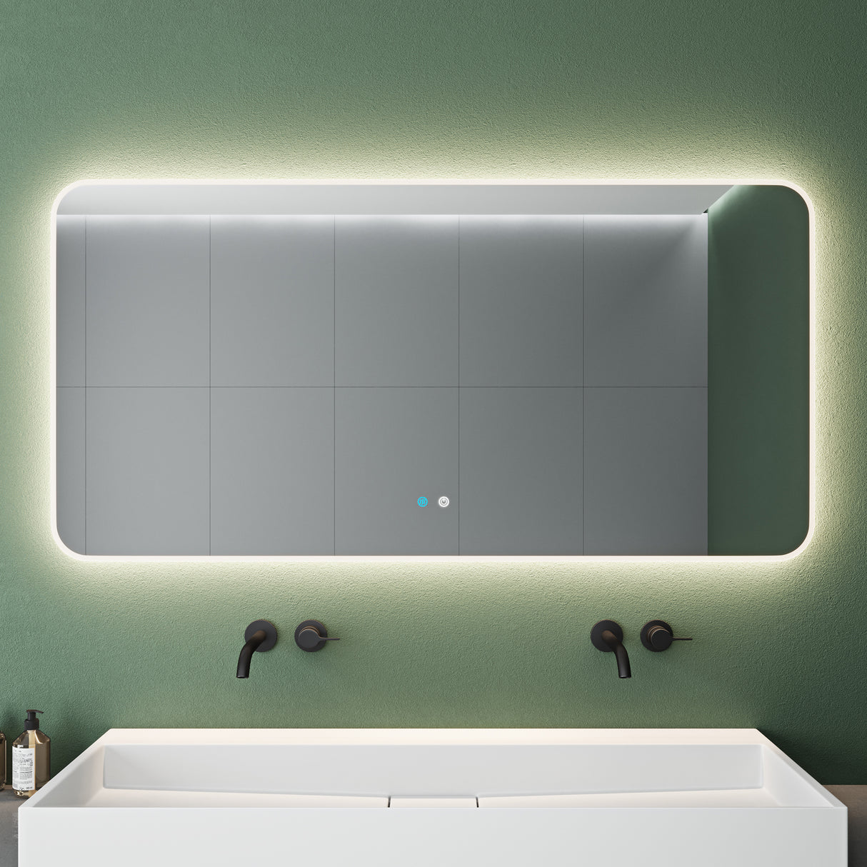 glasvilla Wandspiegel Badezimmer Spiegel LED Bad-Spiegel mit Touchschalter, Beschlagfrei durch Antifog-Schicht Nova-02