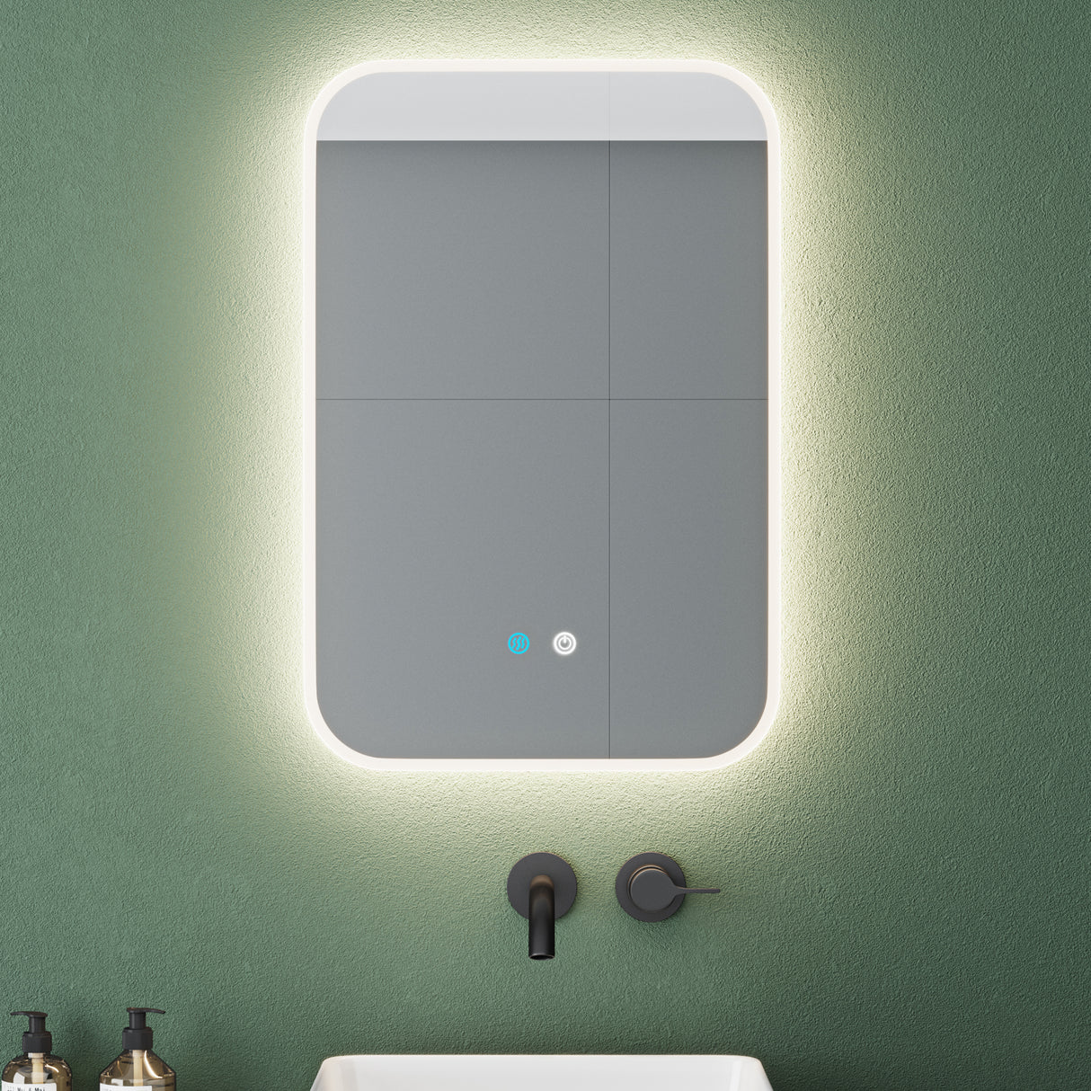 glasvilla Wandspiegel Badezimmer Spiegel LED Bad-Spiegel mit Touchschalter, Beschlagfrei durch Antifog-Schicht Nova-02