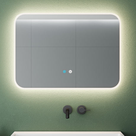glasvilla Wandspiegel Badezimmer Spiegel LED Bad-Spiegel mit Touchschalter, Beschlagfrei durch Antifog-Schicht Nova-02
