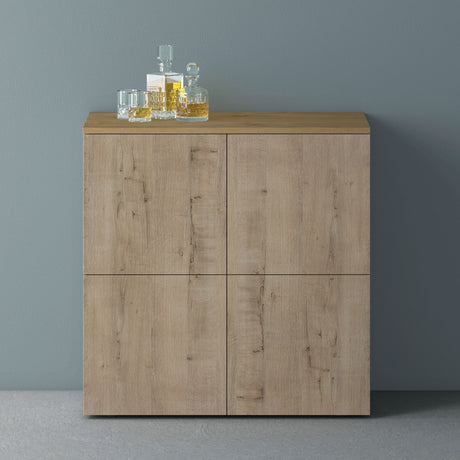 glasvilla Möbel Kommode Aufbewahrungsschrank mit 4 Türen Sideboard Schrank Mehrzweckschrank Schrank04