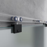 glasvilla Glasschiebetür komplettset,  Griffart: Stangengriff, 25 mm Wandabstand, inkl. Soft-Close, 8mm ESG-Sicherheitsglas Amalfi Schwarz