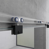 glasvilla Glasschiebetür komplettset,  Griffart: Stangengriff, 25 mm Wandabstand, inkl. Soft-Close, 8mm ESG-Sicherheitsglas Amalfi Schwarz