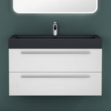 glasvilla Badmöbel-Set Waschbeckenunterschrank Waschtisch mit Unterschrank inkl. Mineralguss-Waschbecken in Anthrazit Quadratto