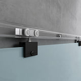 glasvilla Glasschiebetür komplettset, Griffart: Muschelgriff, 15 mm Wandabstand, 8mm ESG-Sicherheitsglas Amalfi Schwarz