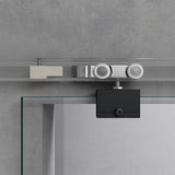 glasvilla Glasschiebetür komplettset,  Griffart: Stangengriff, 15 mm Wandabstand, 8mm ESG-Sicherheitsglas Amalfi Schwarz