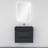 glasvilla Badmöbel-Set Waschbeckenunterschrank Waschtisch mit Unterschrank inkl. Mineralguss-Waschbecken in Anthrazit Quadratto