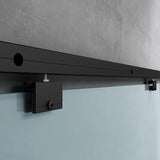 glasvilla Glasschiebetür komplettset, Griffart: Muschelgriff, 15 mm Wandabstand, 8mm ESG-Sicherheitsglas Amalfi Schwarz