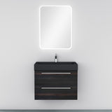 glasvilla Badmöbel-Set Waschbeckenunterschrank Waschtisch mit Unterschrank inkl. Mineralguss-Waschbecken in Anthrazit Quadratto